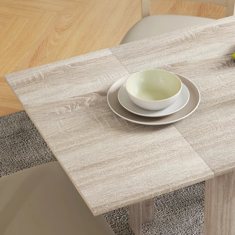 Stylish Four-Seater Drop Leaf Dining Table - Elegant Wood Effect Design for Space-Saving Dining Solutions