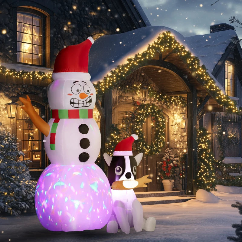6.2ft Inflatable Santa with Dog - Christmas Yard Decoration, Outdoor Holiday Decor, Festive Inflatable Santa Claus for Lawn