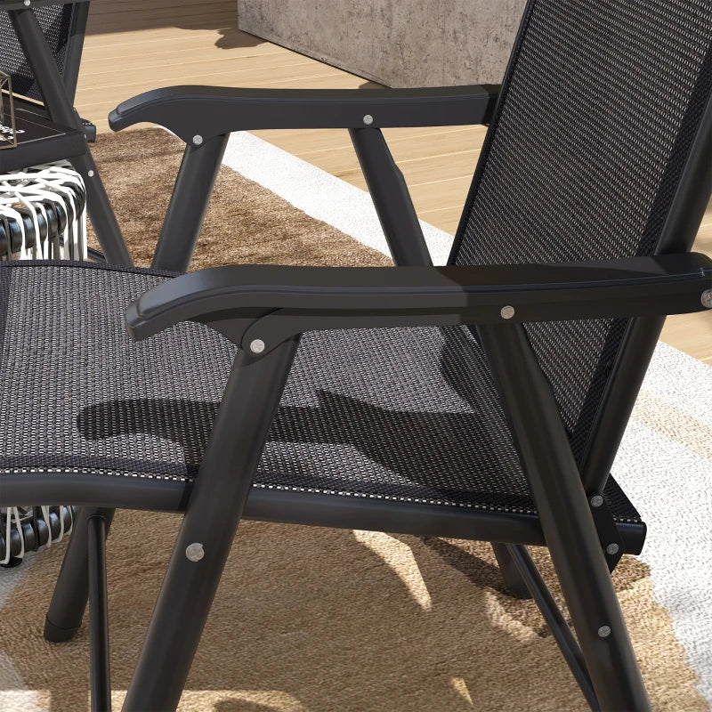 6-Piece Dark Grey Folding Outdoor Dining Chairs Set
