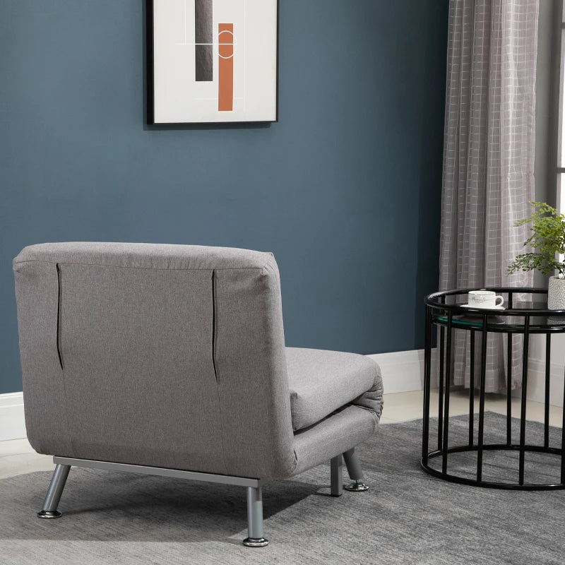 Adjustable Grey Futon Sofa Chair for Versatile Comfort and Style in Any Living Space