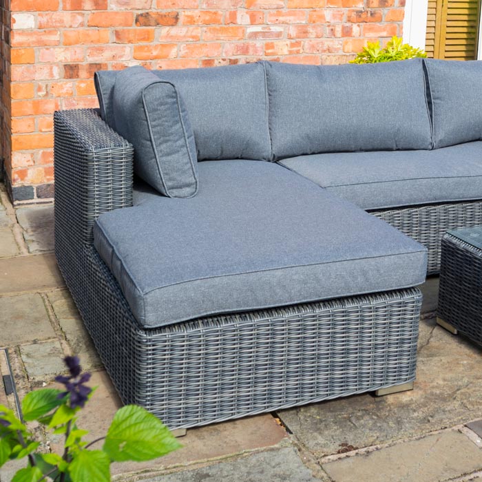 Grey Weave Corner Sofa Set