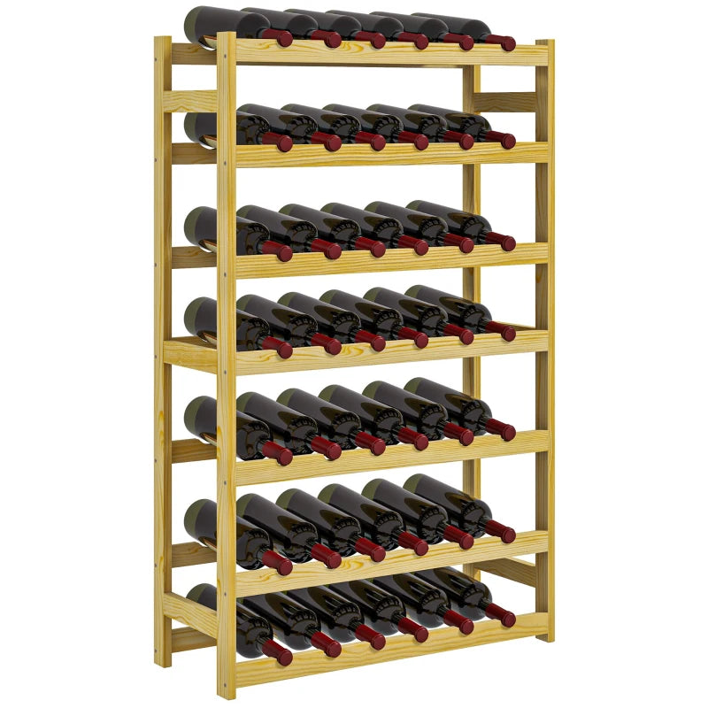 42-Bottle Wooden Wine Rack - Elegant Natural Finish for Home or Restaurant - Stylish Wine Storage Solution