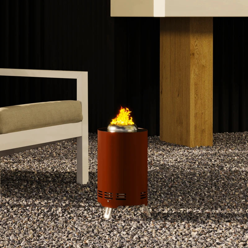 Portable Smokeless Fire Pit - 16x16cm Stainless Steel Wood Burning Tabletop Fire Pit for Garden, Camping & Bonfire Parties - Red