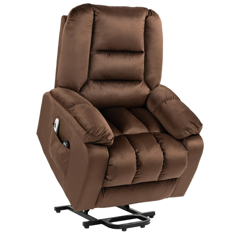Eight Massage Point Reclining Armchair with Heat - Brown Leather Effect for Ultimate Comfort