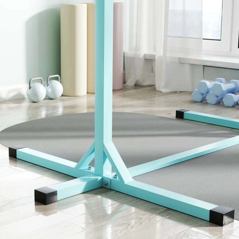 Adjustable Gymnastics Horizontal Bar for Kids Fitness Training Light Blue Junior High Bar