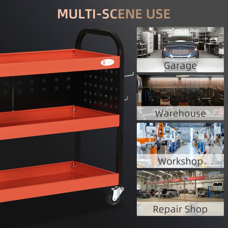 3-Tier Tool Cart for Garage Organization