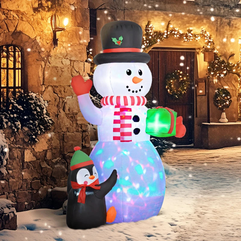 8ft Inflatable Christmas Snowman with Accessories - Perfect Holiday Decor for Outdoor Festivities and Winter Wonderland Displays