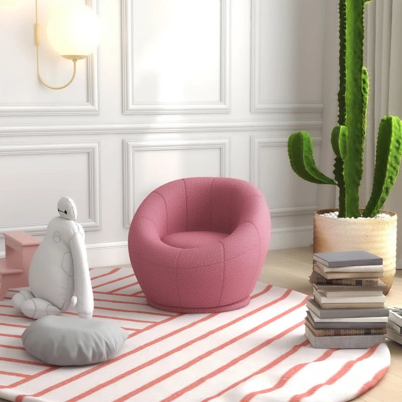 Stylish Swivel Upholstered Accent Chair for Living Room, Bedroom or Home Office in Pink