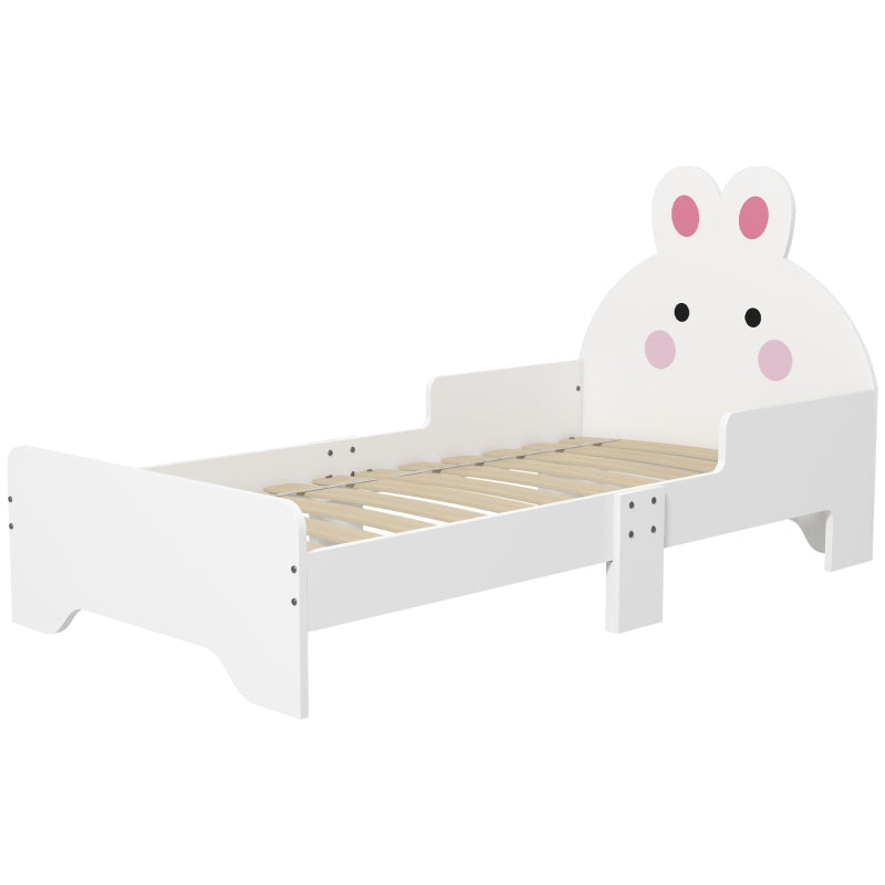 ZONEKIZ Rabbit Toddler Bed - Adorable Kids Bedroom Furniture in White, Perfect for Cozy Sleep and Playtime