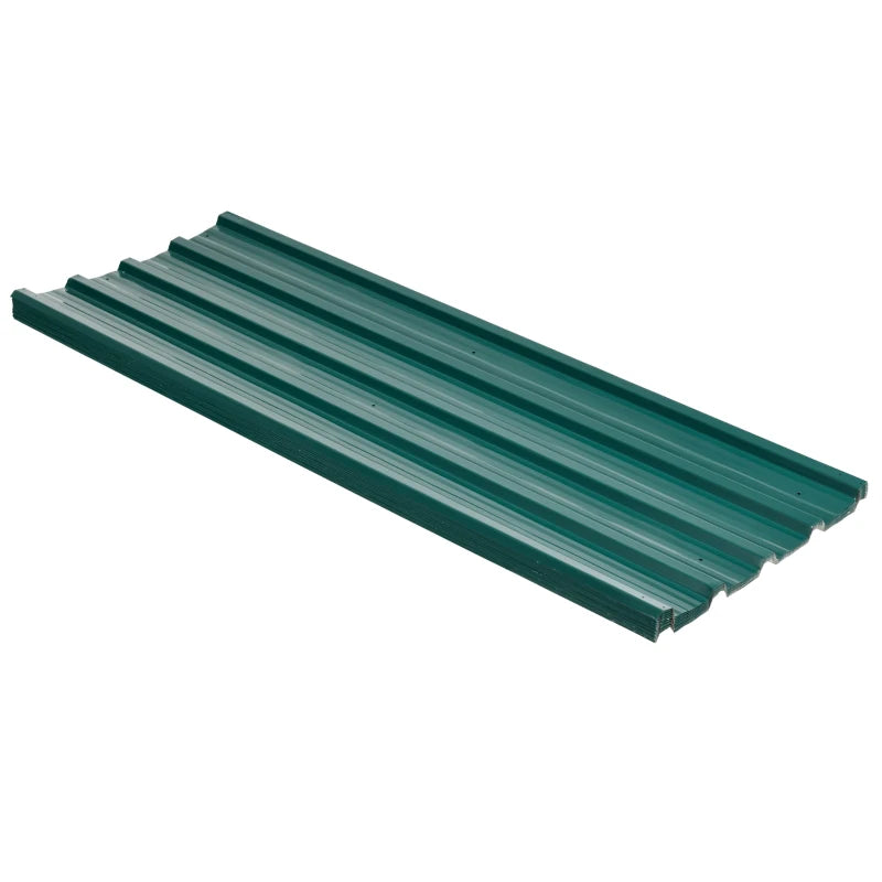 Green Galvanised Metal Roofing Sheets - Pack of 12 (129 x 45cm)