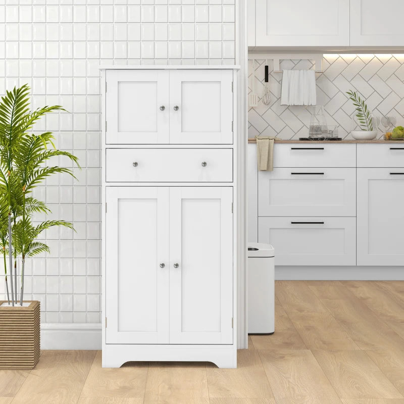 Multi-Storage Freestanding Kitchen Cabinet - Elegant White Design for Organized Kitchen Storage & Space Saving Solutions