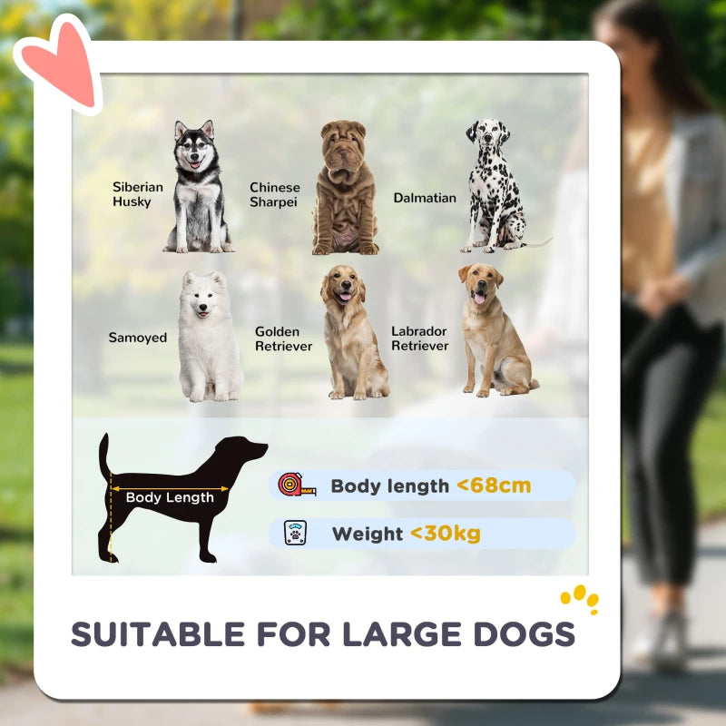Foldable Large Dog Pet Stroller with 4 Big Wheels Shock-Absorbing Frame Safety Leashes and Brakes Dark Grey