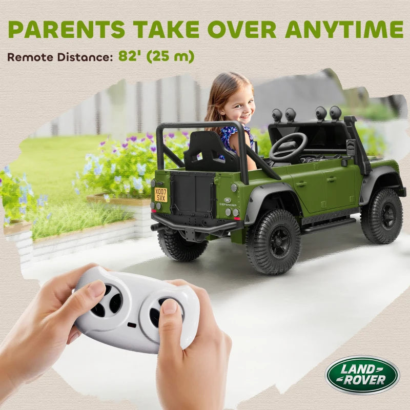 Kids Electric Ride On Car with Remote Control Music Horn LED Lights for Ages 3-5 Green