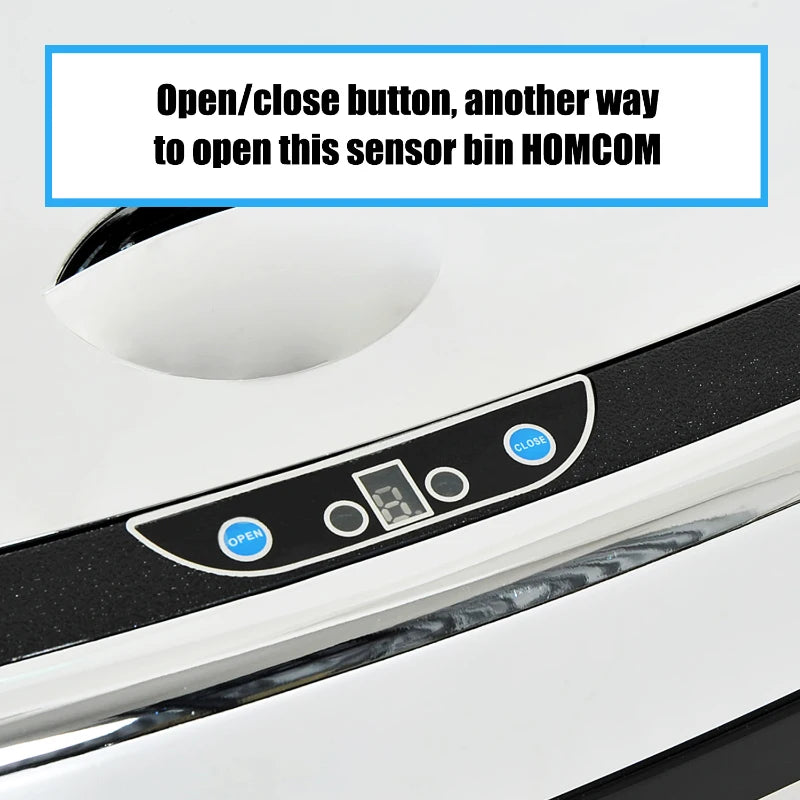 68L Stainless Steel Automatic Sensor Kitchen Trash Bin Silver