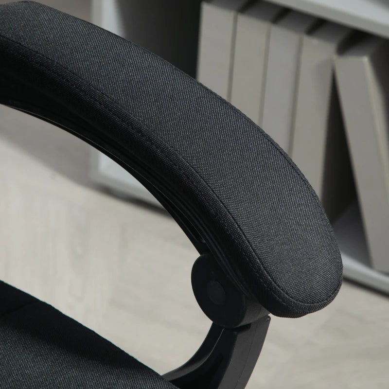 Vinsetto Ergonomic Office Desk Chair with Footrest & Headrest, Reclining Backrest, Swivel Wheels - Black Home Office Comfort