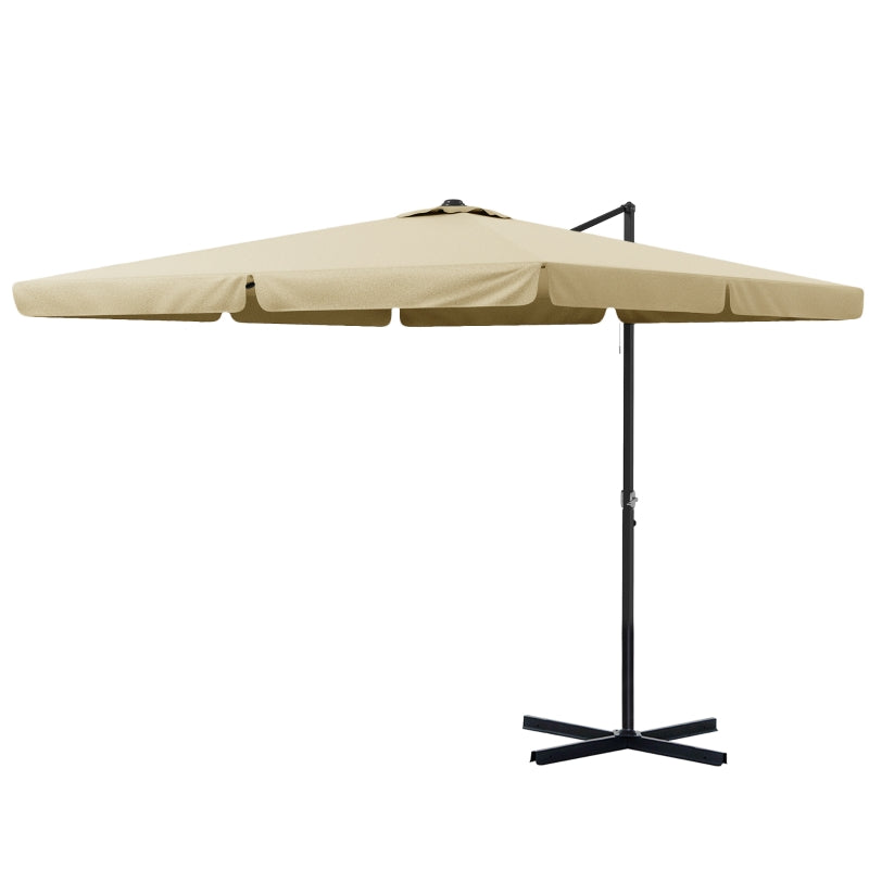 3m Khaki Cantilever Parasol with Adjustable Canopy