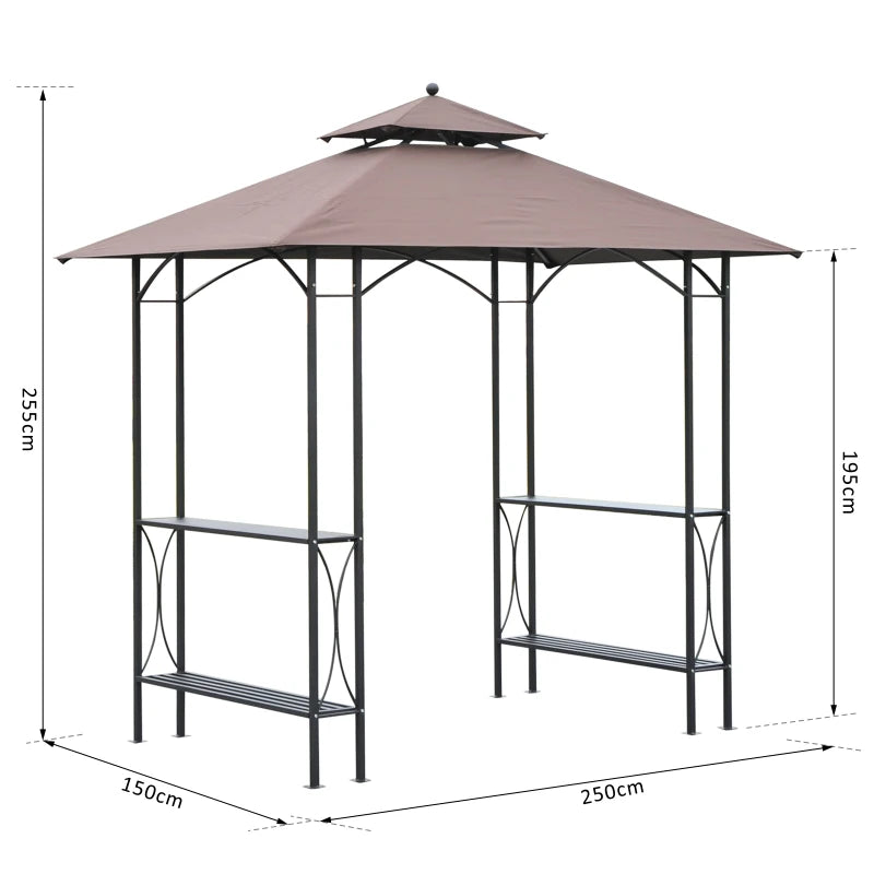 Portable Coffee BBQ Canopy Tent - Outdoor Patio Awning Gazebo