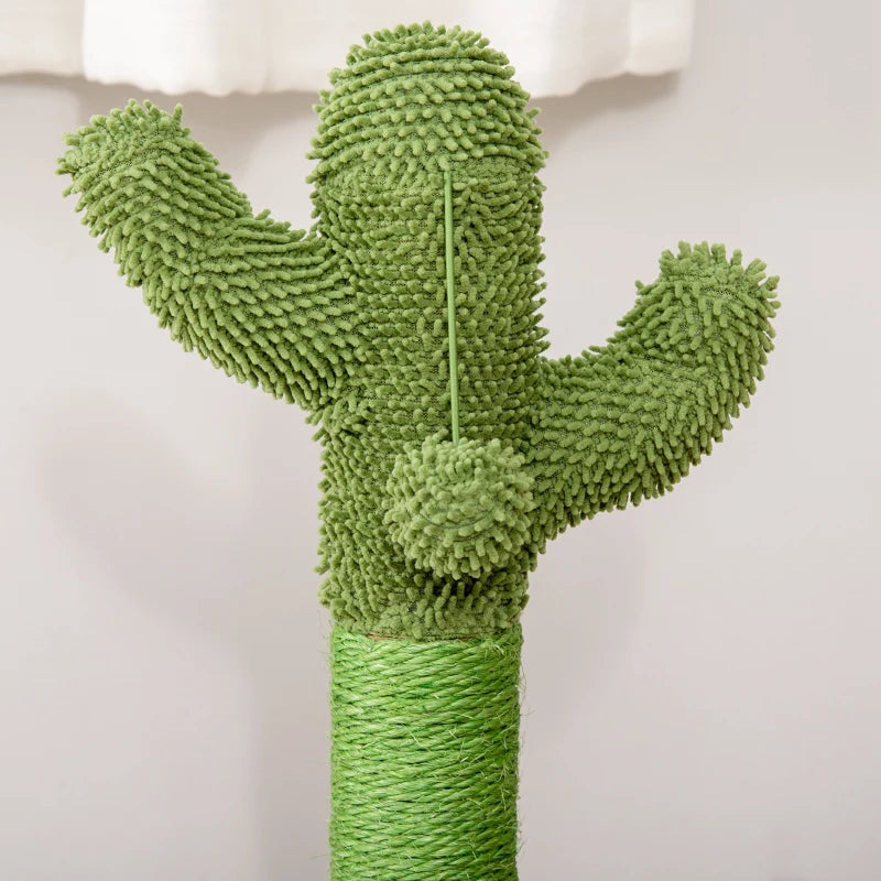 Cactus Cat Tree with Sisal Scratching Post & Hanging Ball - 60cm Indoor Play Tower for Kittens & Cats