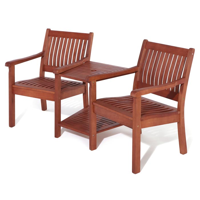 Outdoor Wooden Companion Seat with Table