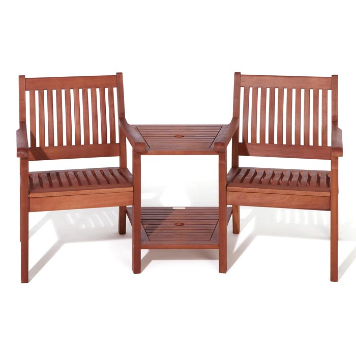 Outdoor Wooden Companion Seat with Table