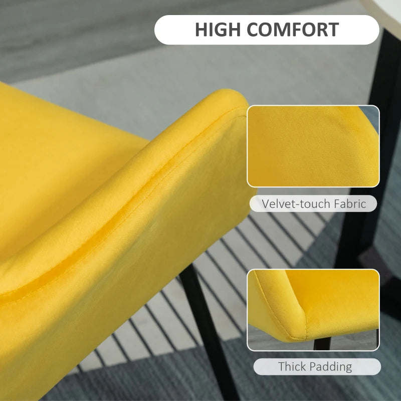 Modern Upholstered Accent Chair with Metal Base for Living Room in Yellow - Stylish Armchair for Home Decor
