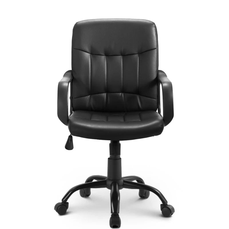 Ergonomic 360° Swivel Office Chair with High Back, Adjustable Height and Tilt Function, Black, 53L x 53W x 106H cm