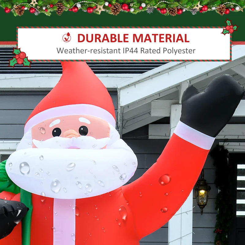 8ft Inflatable Santa Christmas Decoration with LED Lights - Holiday Yard Decor for Indoor & Outdoor Use