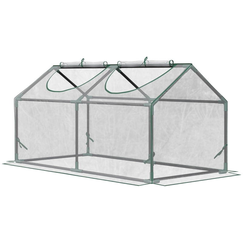 Clear Portable Mini Greenhouse for Garden with Zipped Windows, 120 x 60 x 60 cm