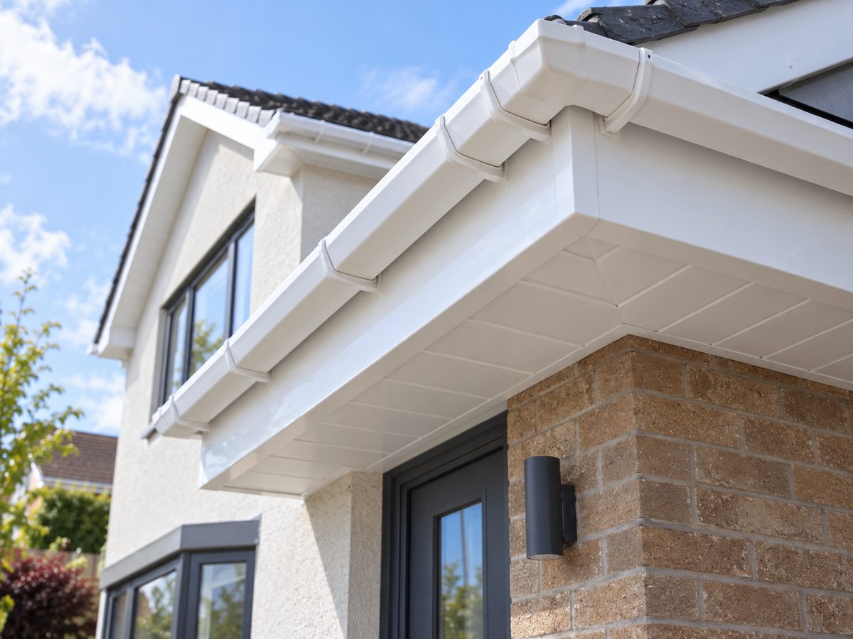 Freefoam 300mm Hollow uPVC Soffit Board – Tongue & Groove Panelled Roofline Soffit 5m x 10mm – All Colours