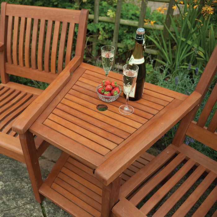 Outdoor Wooden Companion Seat with Table