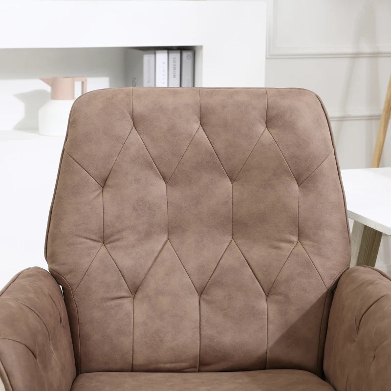 Vinsetto Height Adjustable Microfibre Office Desk Chair with Armrests & Swivel - Stylish Vanity Chair for Home & Coffee Use
