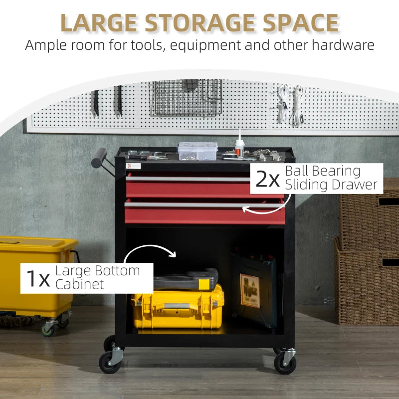 Lockable Tool Chest on Wheels for Easy Storage