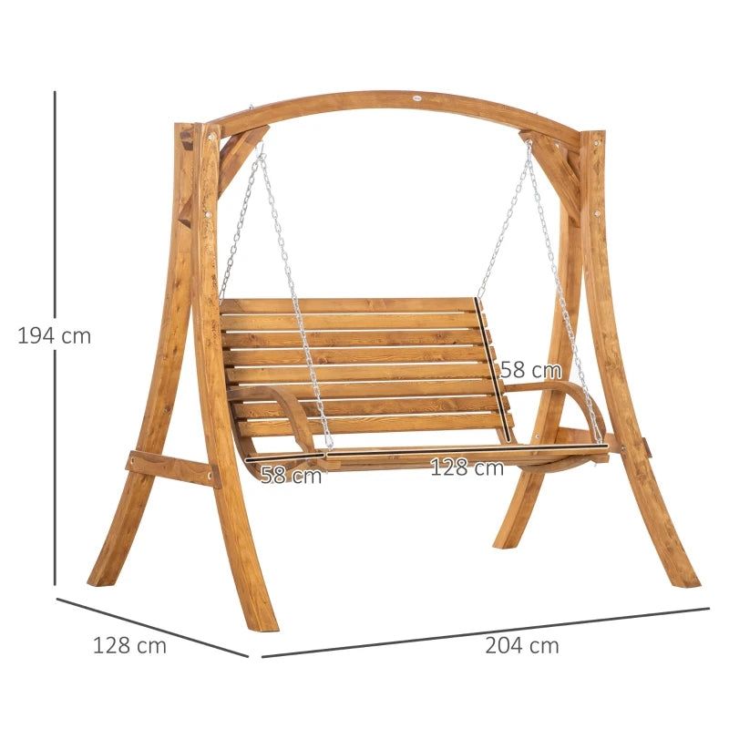 2 Seater Wooden Swing Bench