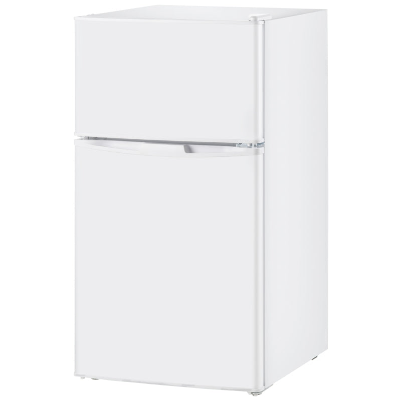 Compact 88L Under Counter Fridge Freezer - 5 Settings, 3 Star Freezer Rating, Energy Efficient Small Refrigerator in White