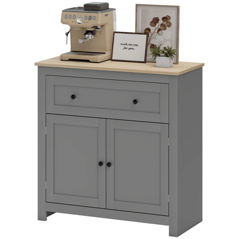 Modern Sideboard Storage Cabinet with Adjustable Shelf and Drawer for Living Room Dining Room Hallway Grey