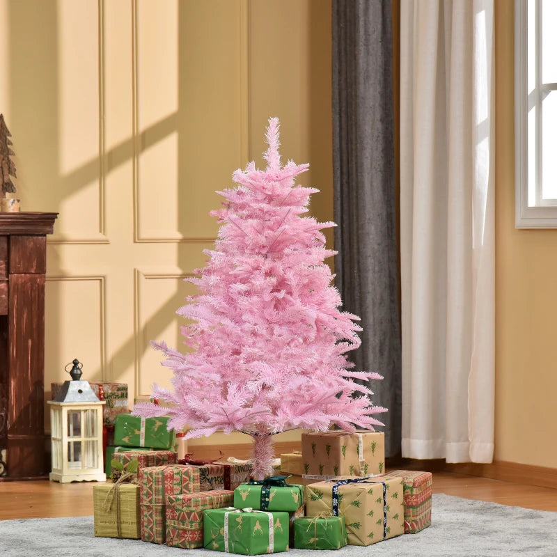 4FT Pink Artificial Christmas Tree with Automatic Open - Perfect Holiday Decoration for Home Parties and Festive Celebrations