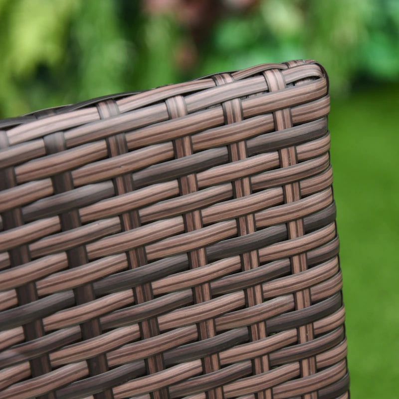 Brown Rattan Outdoor Armchair Set with Cushions