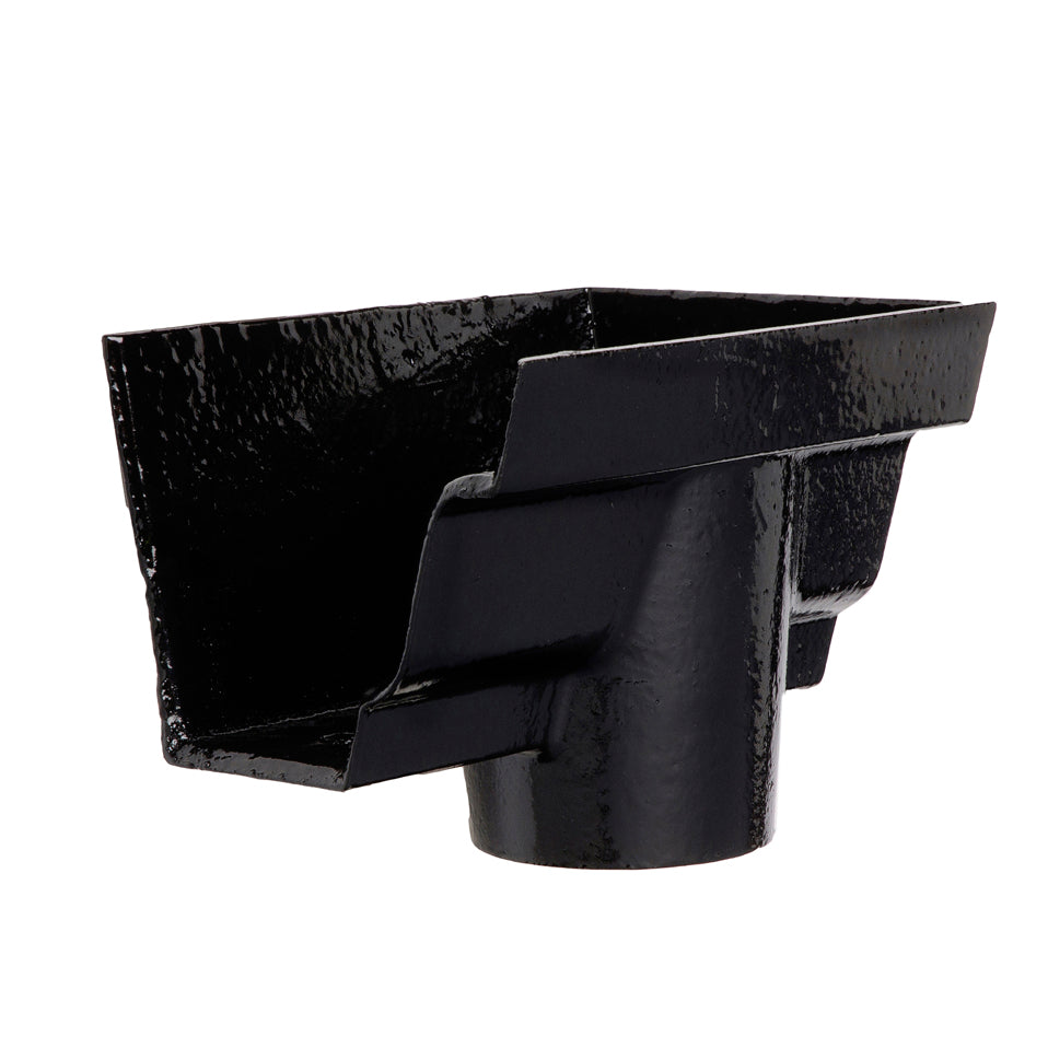Hargreaves Cast Iron 125x100mm External G46 Moulded 75mm Dropend Outlet   - Painted Black