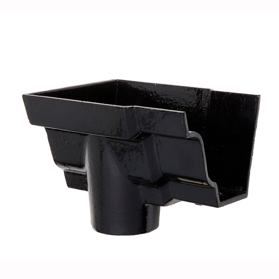 Hargreaves Cast Iron 125x100mm Internal G46 Moulded 75mm Dropend Outlet   - Painted Black