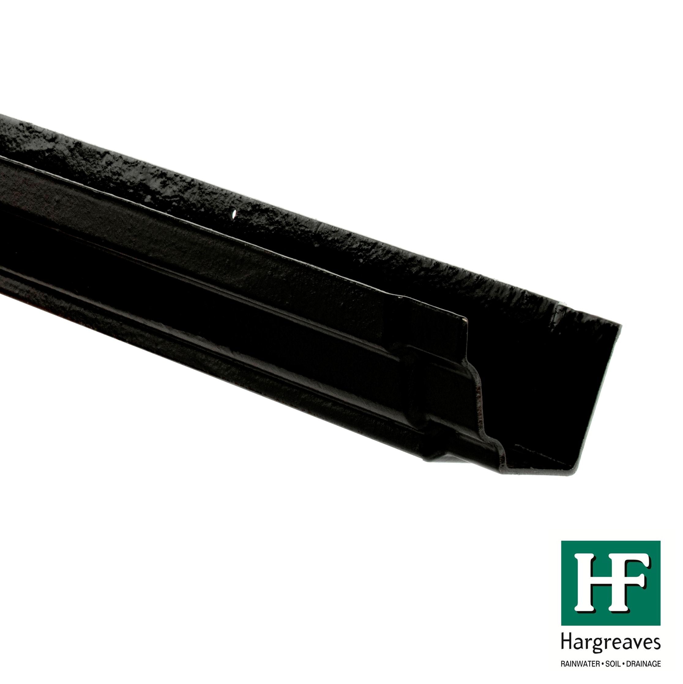 Hargreaves Cast Iron 125x100mm H16 Gutter 1829mm  - Painted Black