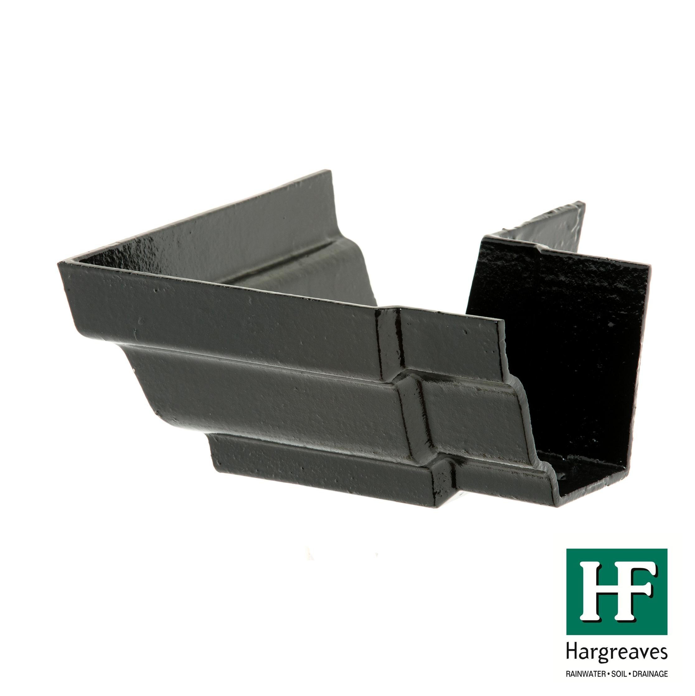 Hargreaves Cast Iron 125x100mm External H16 Square Angle  - Painted Black