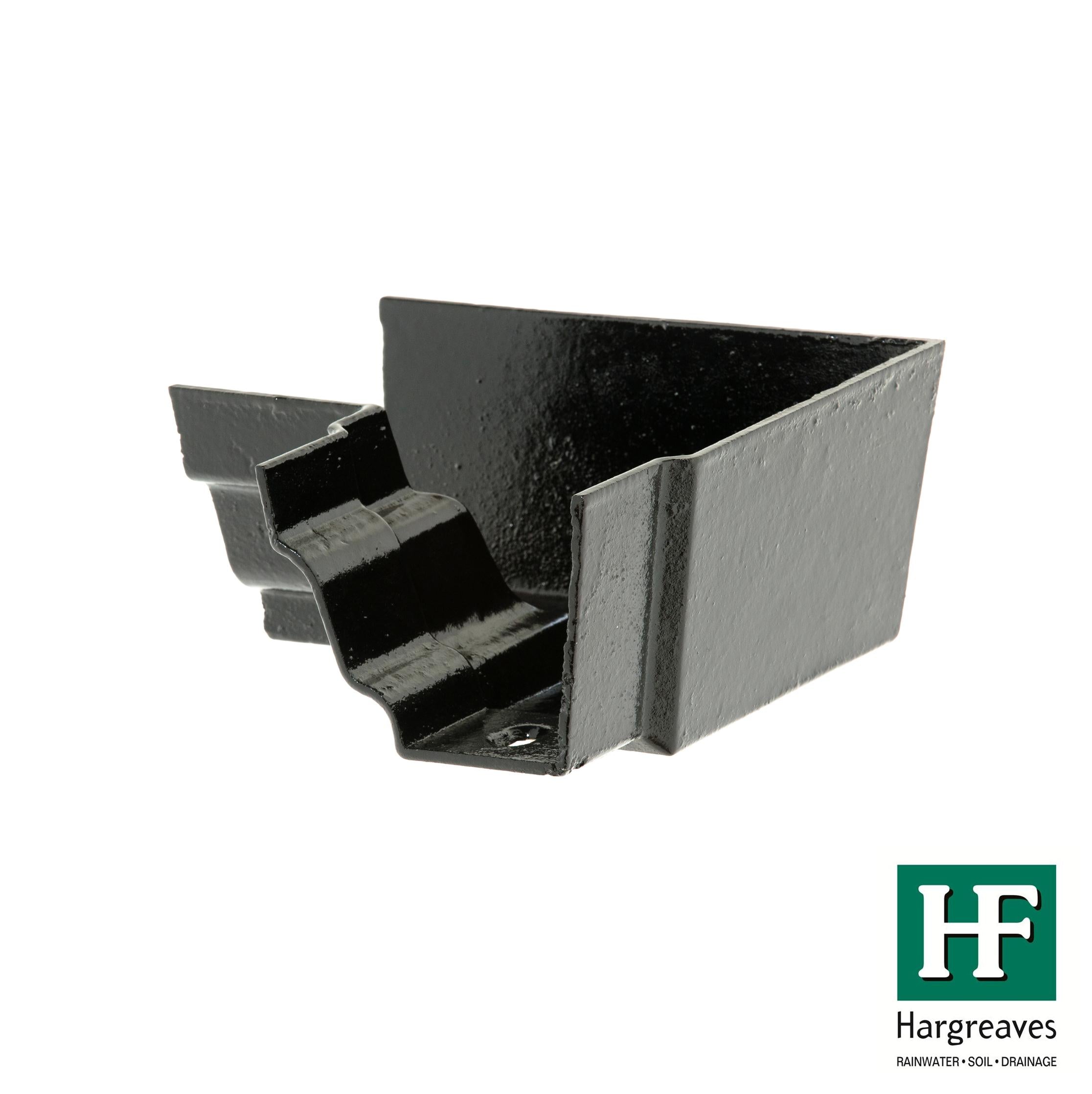 Hargreaves Cast Iron 125x100mm Internal H16 Square Angle  - Painted Black