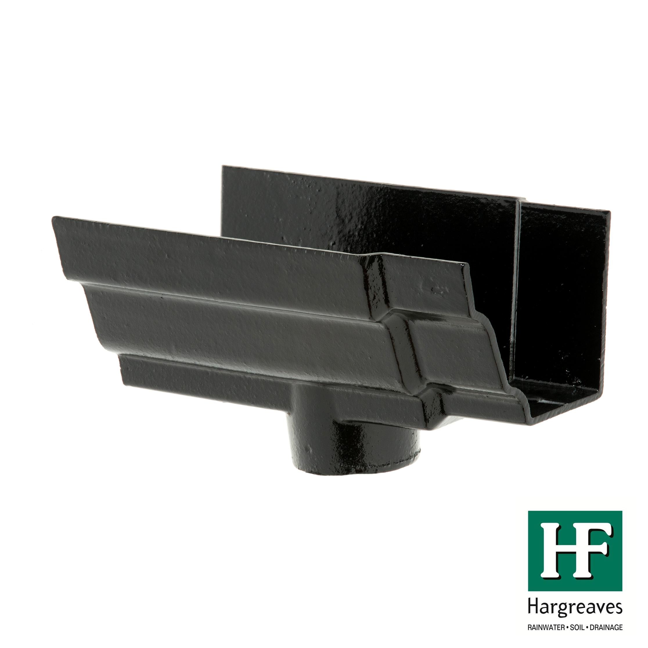 Hargreaves Cast Iron 125x100mm H16 75mm Nozzle  - Painted Black