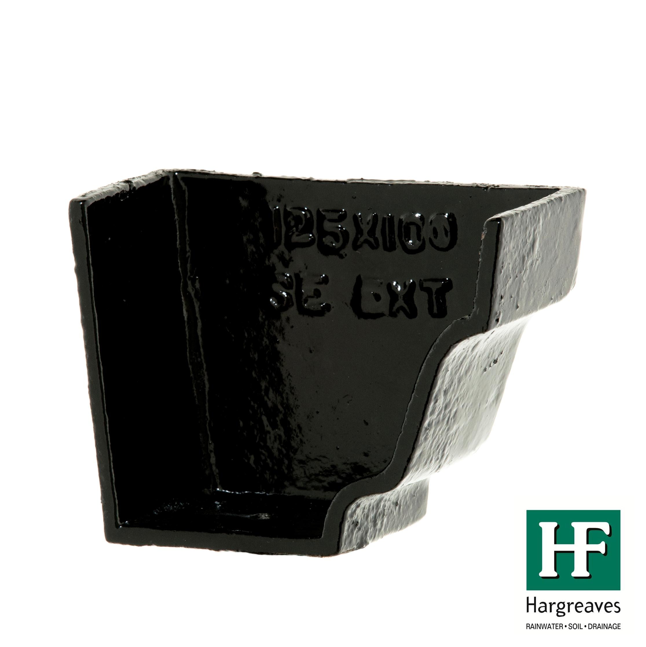 Hargreaves Cast Iron 125x100mm External H16 Stopend  - Painted Black