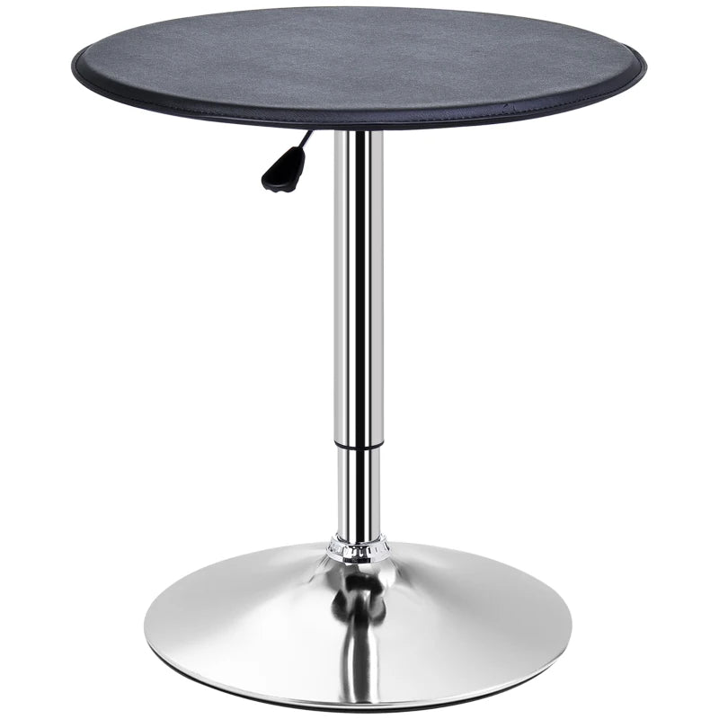 Adjustable Height Round Bar Table - 360° Swivel Counter Pub Table for Kitchen & Cafe - Black Finish
