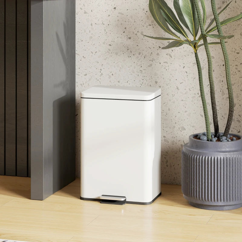 20L Cream Kitchen Bin with Soft-Close Lid, Stay-Open Function & Removable Inner Bucket - Ideal for Home & Office