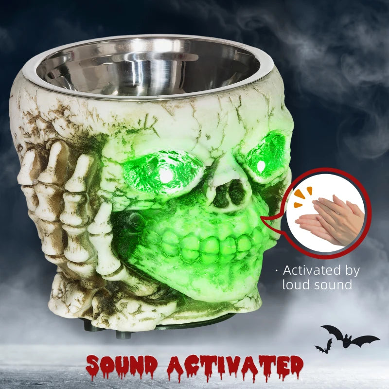 14cm Skeleton Candy Bowl - Light Up Eyes & Sound Effects - Halloween Outdoor Decoration & Prop for Haunted House
