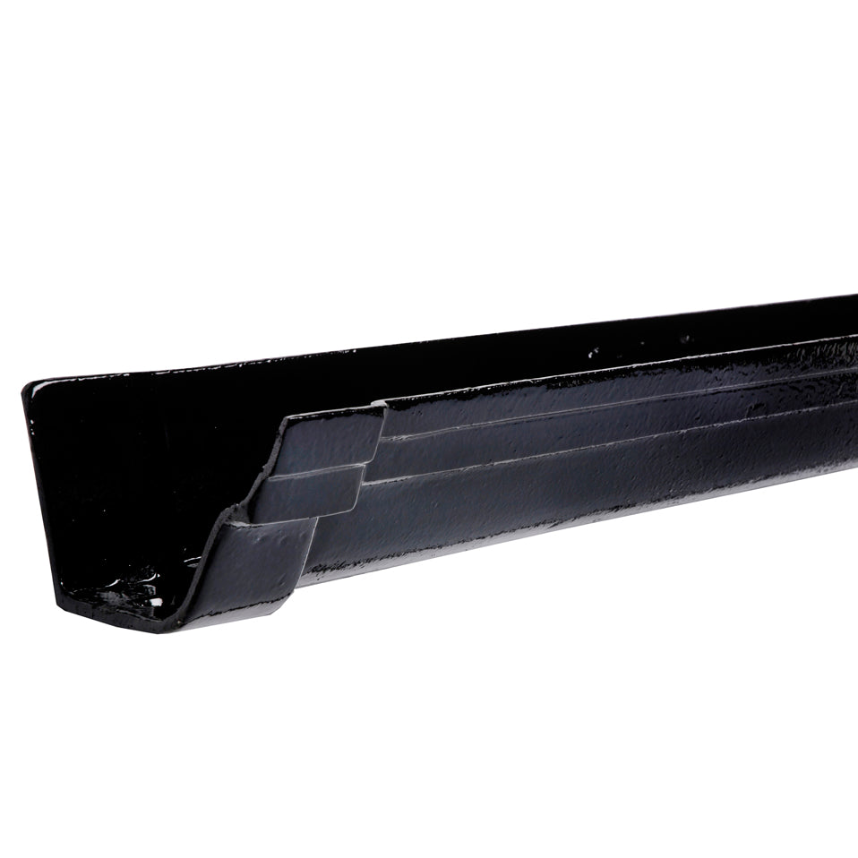 Hargreaves Cast Iron 115mm Notts Ogee Gutter 1829mm  - Painted Black
