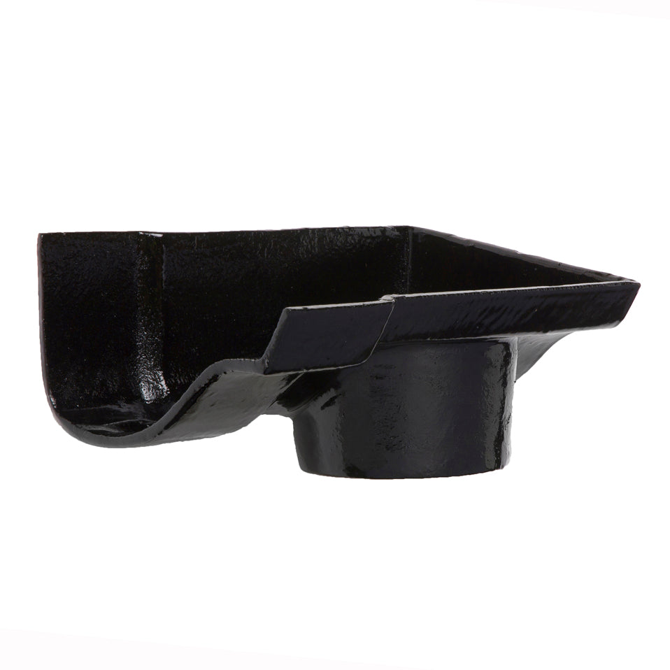 Hargreaves Cast Iron 100mm External Ogee 65mm Dropend Outlet   - Painted Black