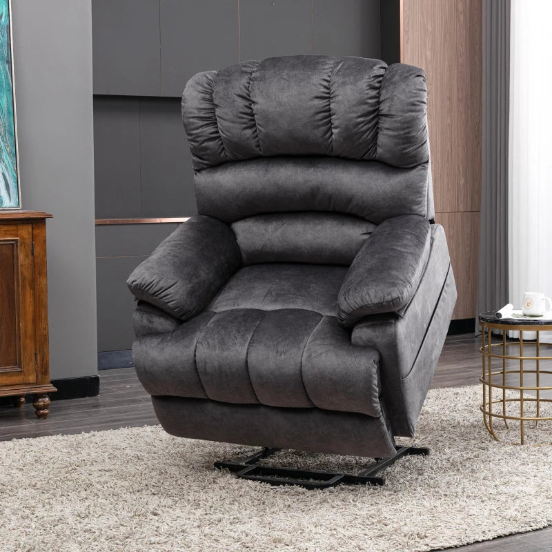 Electric Power Lift Recliner Chair with Heating, Massage, Vibration, USB Ports, and Side Pockets - Grey, 103x100x106 cm